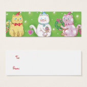 Cute Cartoon Meowy kerstkatten in Santa Hats Mini Visitekaartjes (Voorkant /achterkant)