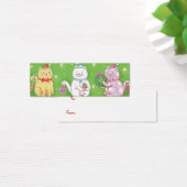 Cute Cartoon Meowy kerstkatten in Santa Hats Mini Visitekaartjes (Bureau)