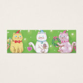 Cute Cartoon Meowy kerstkatten in Santa Hats Mini Visitekaartjes (Voorkant)