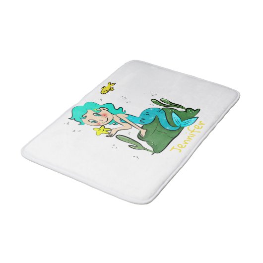 Cute Cartoon Mermaid Badmat (Gekanteld)