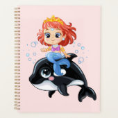 Cute cartoon mermaid en orca planner (Voorkant)