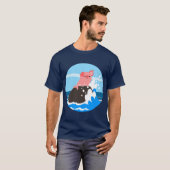 Cute Cartoon Merpig on a Rock T-Shirt (Voorkant volledig)