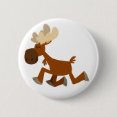 Cute Cartoon Merry Moose Button Badge (Voorkant)