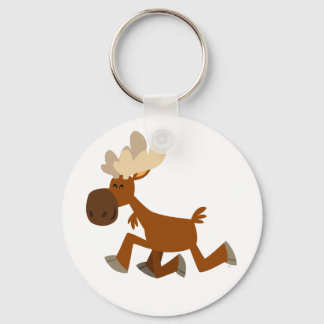 Cute Cartoon Merry Moose Sleutelhanger