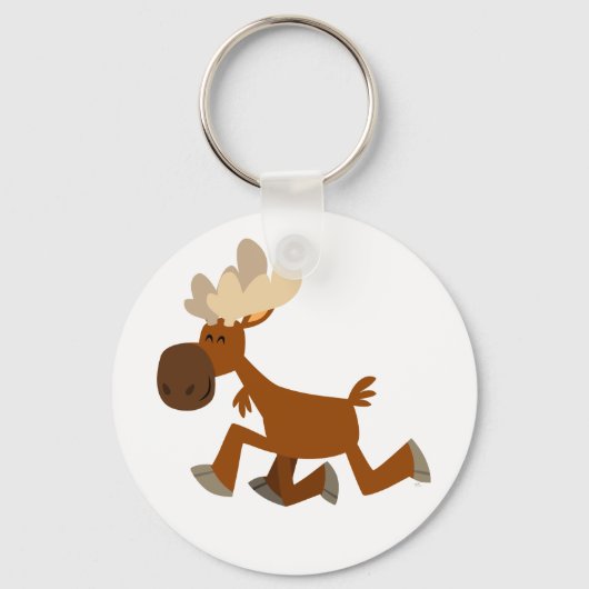 Cute Cartoon Merry Moose Sleutelhanger (Voorkant)