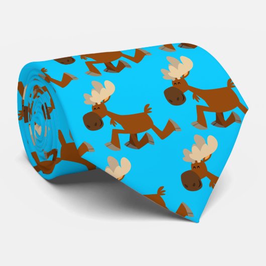 Cute Cartoon Merry Moose Stropdas (Opgerold)