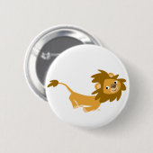 Cute Cartoon met leeuwenkaart voor Button (Voorkant /achterkant)