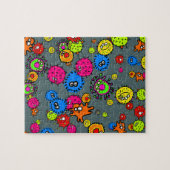 Cute Cartoon Microscopic Germ Wallpaper Legpuzzel (Horizontaal)