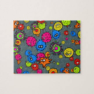 Cute Cartoon Microscopic Germ Wallpaper Legpuzzel