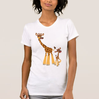 Cute Cartoon Moeder Giraffe en Calf T-Shirt