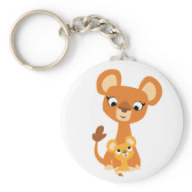 Cute Cartoon Moeder Loness en Cub