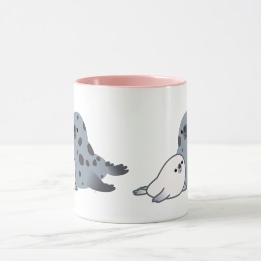 Cute Cartoon moederzegel en pop-up Mok (Midden)