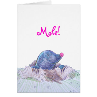 Cute Cartoon Mole en Molehill