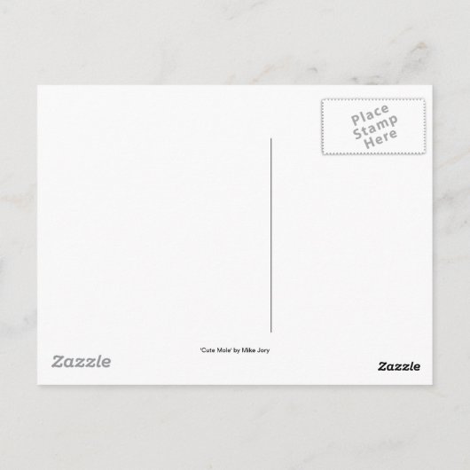 Cute Cartoon Mole en Molehill Briefkaart (Achterkant)