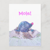 Cute Cartoon Mole en Molehill Briefkaart (Voorkant)