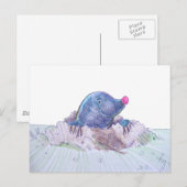 Cute Cartoon Mole en Molehill Briefkaart (Voorkant / Achterkant)