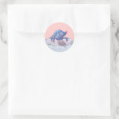 Cute Cartoon Mole en Molehill Ronde Sticker (Tas)