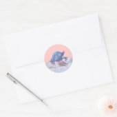 Cute Cartoon Mole en Molehill Ronde Sticker (Envelop)