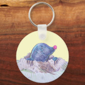 Cute Cartoon Mole en Molehill Sleutelhanger (Voorkant)