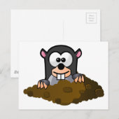Cute Cartoon Mole Popping Up Out of the Ground Briefkaart (Voorkant / Achterkant)