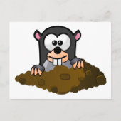 Cute Cartoon Mole Popping Up Out of the Ground Briefkaart (Voorkant)