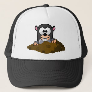 Cute Cartoon Mole Popping Up Out of the Ground Trucker Pet