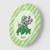 Cute Cartoon Momma Turtle en haar baby's Grote Klok (Hoek)