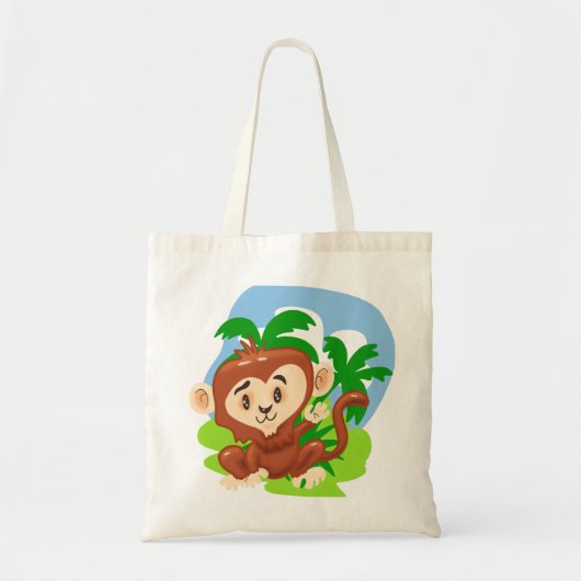 Cute Cartoon Monkey Canvas tas (Voorkant)