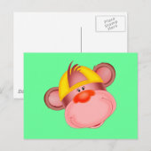 Cute Cartoon Monkey Face Briefkaart (Voorkant / Achterkant)