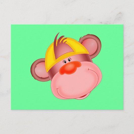 Cute Cartoon Monkey Face Briefkaart (Voorkant)