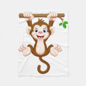 Cute Cartoon Monkey Fleece Deken (Voorkant)