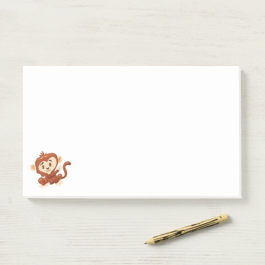 Cute Cartoon Monkey Notes (Op bureau)