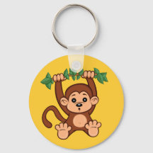 Cute Cartoon Monkey Sleutelhanger