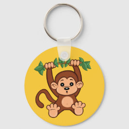 Cute Cartoon Monkey Sleutelhanger