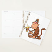 Cute Cartoon Monkey with Banana Funny Animal Planner (Display)