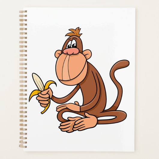 Cute Cartoon Monkey with Banana Funny Animal Planner (Voorkant)