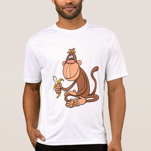 Cute Cartoon Monkey with Banana Funny Animal T-shirt (Voorkant)