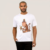 Cute Cartoon Monkey with Banana Funny Animal T-shirt (Voorkant volledig)