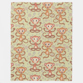 Cute Cartoon Monkeys Fleece Deken (Voorkant)