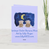 Cute Cartoon Monkeys Jubileum Card Kaart (Achterkant)