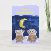 Cute Cartoon Monkeys Jubileum Card Kaart (Voorkant)