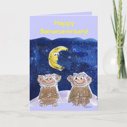 Cute Cartoon Monkeys Jubileum Card Kaart (Voorkant)