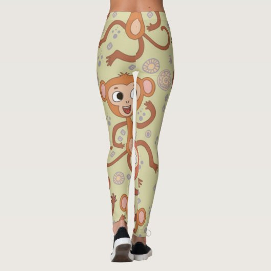 Cute Cartoon Monkeys Leggings (Achterkant)