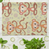 Cute Cartoon Monkeys Theedoek (Gevouwen)