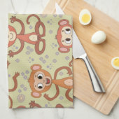 Cute Cartoon Monkeys Theedoek (Quarter Fold)