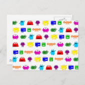 Cute Cartoon Monsters Briefkaart (Voorkant / Achterkant)