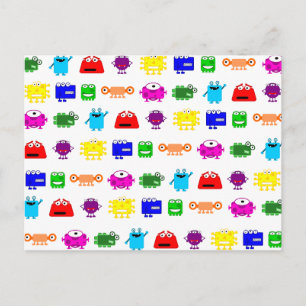 Cute Cartoon Monsters Briefkaart
