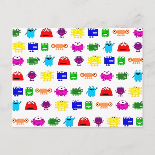 Cute Cartoon Monsters Briefkaart (Voorkant)
