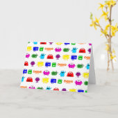 Cute Cartoon Monsters Kaart (Gele Bloem)
