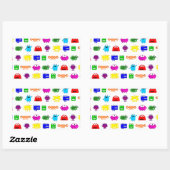 Cute Cartoon Monsters Rechthoekige Sticker (Vel)